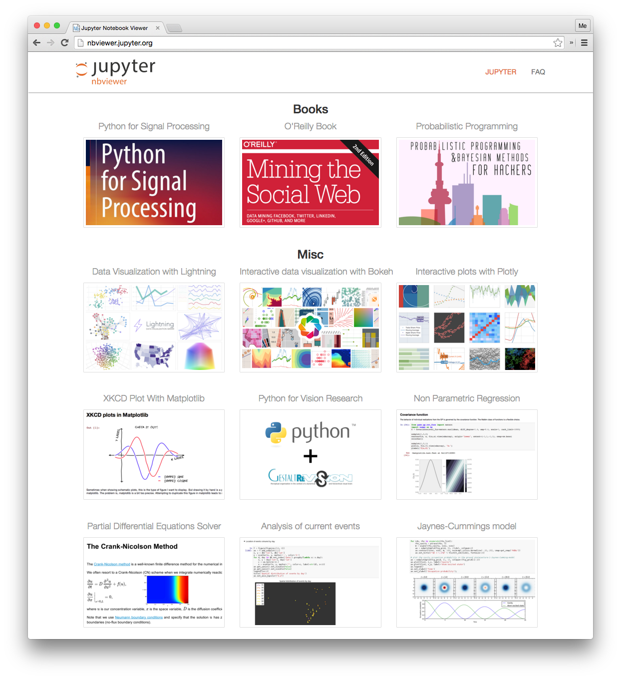 Screenshot of the Jupyter nbviewer (notebook viewer) site